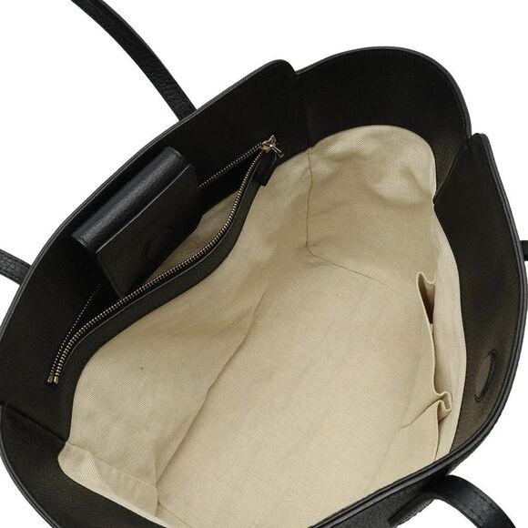 Gucci Swing Black Leather Tote Bag (Pre-Owned) - Picture 3 of 7